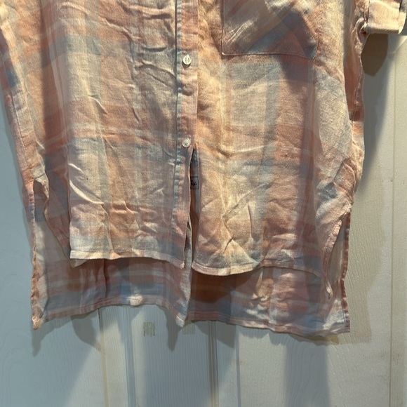 Rails Whitney Linen Verona Plaid Oversized Camp Button Down Shirt S - Picture 6 of 9